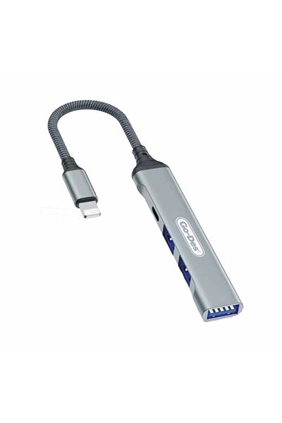 Go-Des Go Des Gd-uc703 Lightning Hub 4 In 1 Usb Çoğaltıcı Adaptör Çoklu Usb Istasyonu Tak & Çalıştır