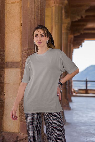 OXVİN Oversize Γυναικείο T-Shirt - Crew Neck, Cotton Basic, Άνετη εφαρμογή