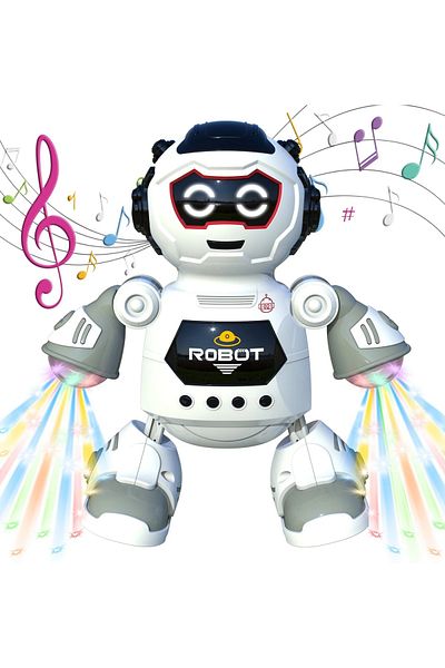 Brother Toys 3D Disco Lighted and Musical Dancing Electronic Toy Robot Batteries Gift 20 Cm.
