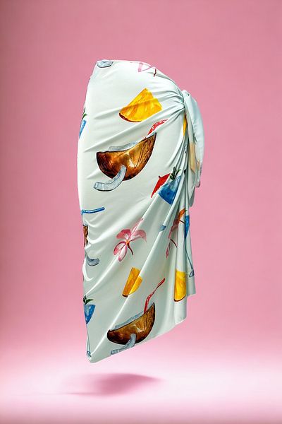 pistore White SatinPareo-MargaritaCoco Tropical Women's Beach Dress, New Season