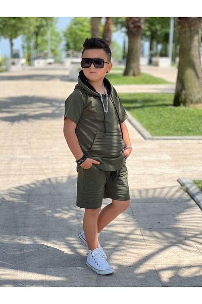 ixoskids club Boy's Summer Ribbed Shorts Set - Minah-07120013
