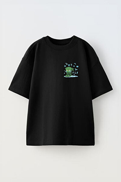 THEWERT تصميم المومياء الحزينة - تي شيرت أسود مطبوع من القطن مقاس كبير للجنسين