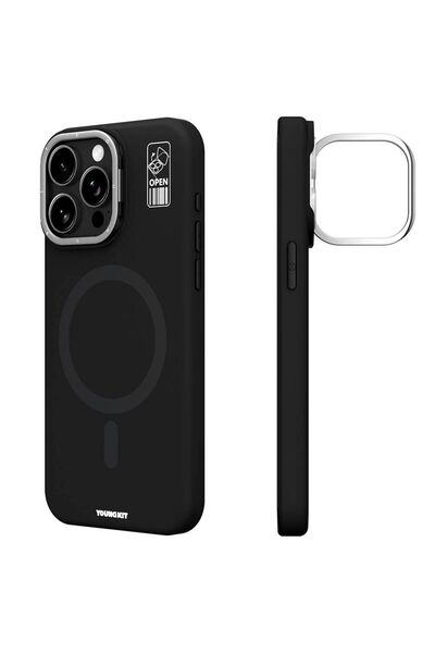 Youngkit iPhone 14 Pro Kılıf Magsafe Şarj Özellikli Kamera Standlı Silikon Yo...