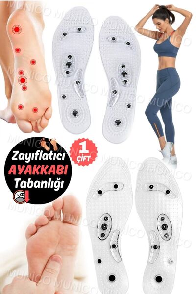 Munico 1 Çift Ayakta Çalışanlar için Rahatlık ve Destek Manyetik Terapi Tabanlık - Akupunktur Masajı