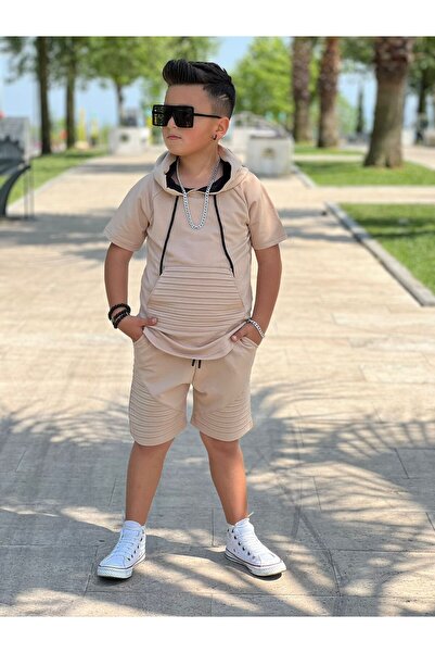 ixoskids club Fiú nyári bordás rövidnadrág szett - Minah- 07120013