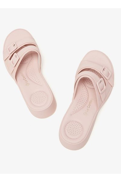 Le Confort Open Toe Slip-On Sandals with Flat Heels