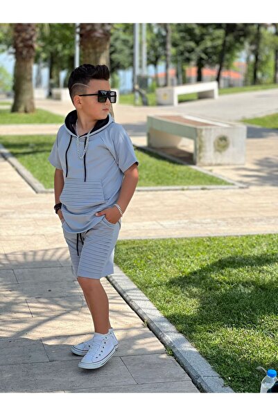 ixoskids club Boy's Summer Ribbed Shorts Set - Minah-07120013