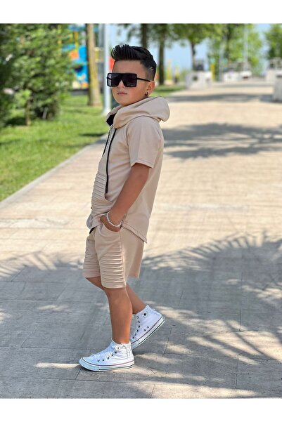 ixoskids club Fiú nyári bordás rövidnadrág szett - Minah- 07120013