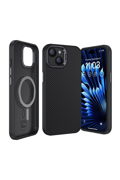 Benks iPhone 15 Uyumlu Kılıf Karbon Fiber Magsafe Şarj Özellikli Benks Hybrid...