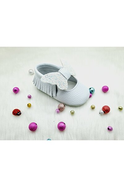 Tiny White Genuine Leather Glitter Butterfly Clothing with Anatomical Bases and Elastics