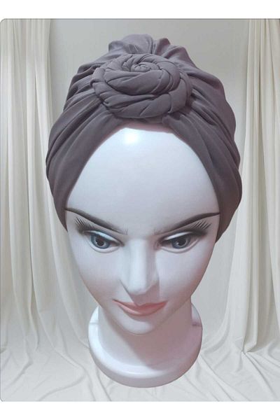 aytenli Sandy Reversible Knot Bonnet with Filled Flower Detail
