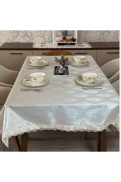 Prime Sleeks Jacquard Woven Tablecloth - Stain Resistant Dining Table