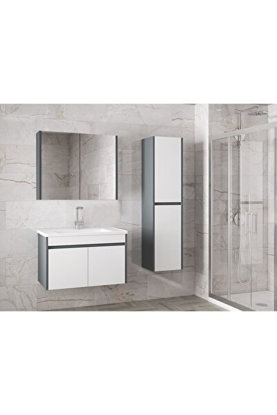 Alfa Banyo Estella-ea (65 35) 100 Cm Ayna Dolaplı Boy Dolaplı Lavabolu Mdf Banyo Dolabı Seti **hazır Kurulu