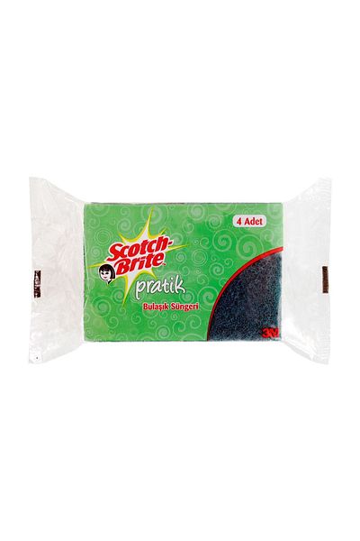 Scotch Brite Green Economical Dish Sponge Flat Set of 4
