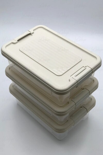 Online Kapında Lüks 3'lü Set Kilitli Saklama Kabı Seti Erzak Meyve Sebze Sakl...