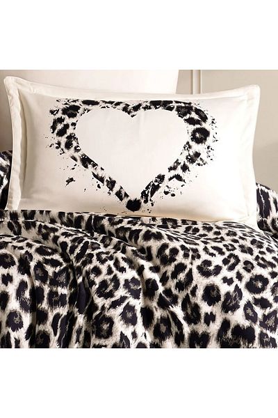 Hobby Amore Gray Cotton Satin Double Duvet Cover Set - Hobby