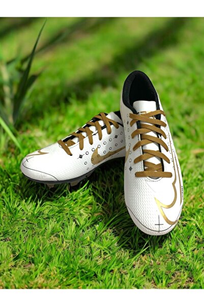 Sprit 001 Erkek Çocuk Krampon Futbol Ayakkabısı Beyaz-Altın