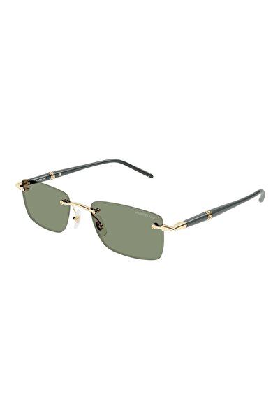Montblanc MB0344S005 Erkek Güneş Gözlüğü Gold Metal Çerçeve Yeşil Lens UV400