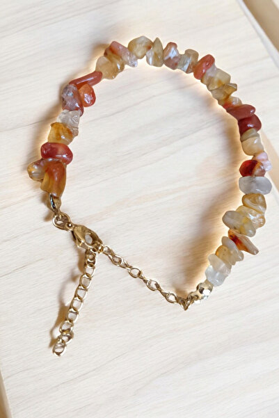 MGA DOĞAL TAŞ سوار سلسلة من الفولاذ الطبيعي الحقيقي - سوار من العقيق، لا يترك...