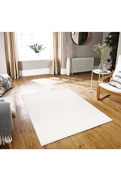 Valery Home Vl Comfort Peluş Halı Beyaz Overloklu