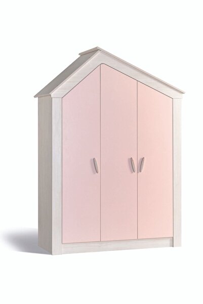 CAPLOONBA Pink House 3 Kapaklı Dolap