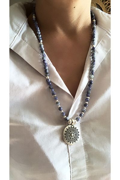 by özllem Glass Bead Life Flower Symbol Necklace