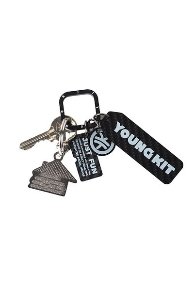 Youngkit Carbon Fiber Look Logo Keychain Keychain