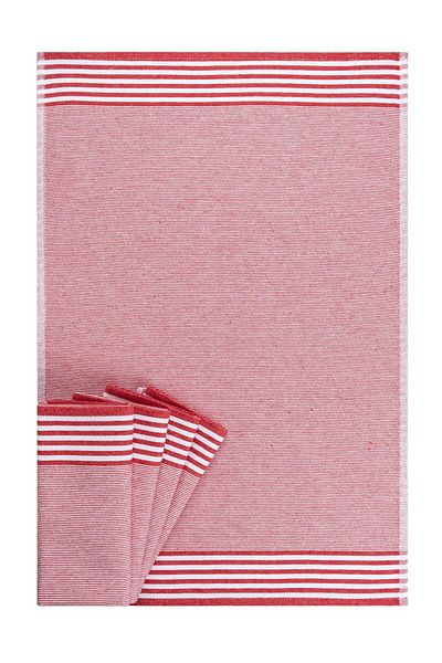 Denizli Concept Red 5-Piece Drying Cloth Set - Soft and Absorbent Cotton 50x70 Cm