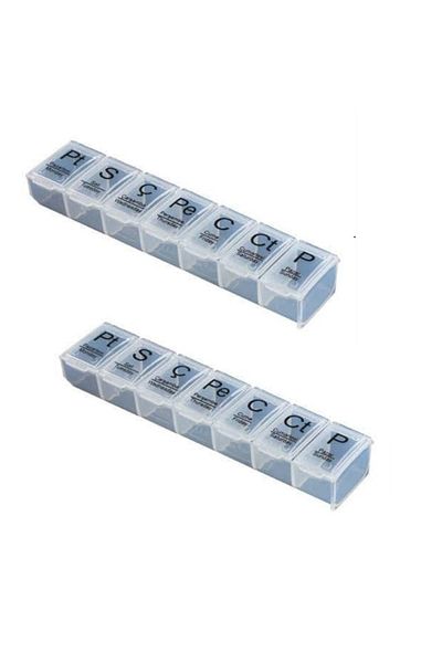 RAJ Weekly Daily Medicine Storage Box 7 Day Medicine Storage Container 2 Pieces