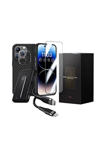 Benks iPhone 14 Pro Max Uyumlu Combo Yeni 5in1 Aksesuar Seti Kılıf-Ekran-Lens...