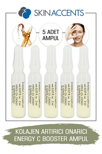 Skin Accents 5 Pieces of Collagen Boosting Ampoule Energy C Booster Skin Serum - Dermaroller Dermapen