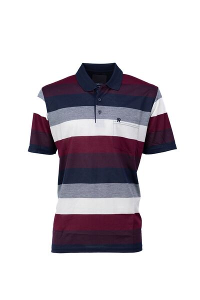 Oppland تيشيرت رجالي من القطن بياقة بولو وجيب - كم قصير، نمط كلاسيكي