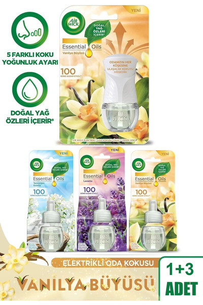 Air Wick Elektrikli Oda Kokusu Seti Vanilya (1 Kit 3 Yedek)