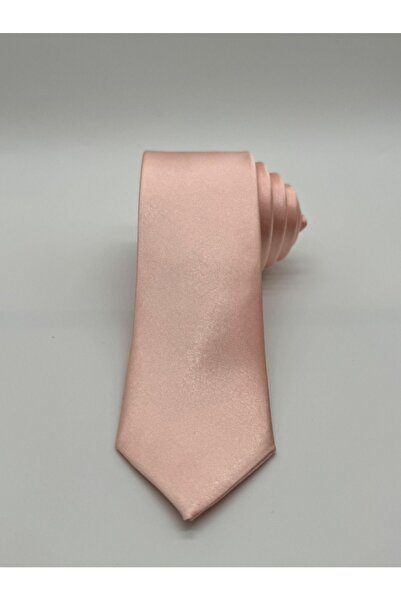 HARES Limited Quantity - Salmon Satin Hand Sewn Tie and Handkerchief