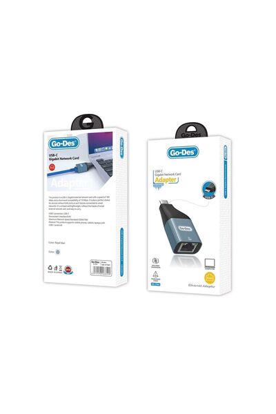 Go-Des Rj45 To Type-c Ethernet Dönüştürücü Otg Go Des Gd-ct061 100mbps