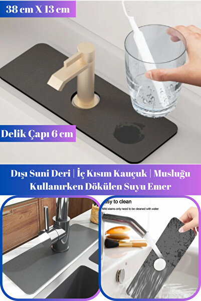Hane Dostu 38 Cm Su Emici Sihirli Lavabo Kenar Matı | Yeniden Kullanılabilir ...