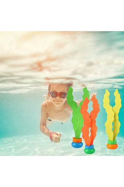 LRS STORE 3-Piece Colorful Underwater Game - Diving Tutorial, Pool and Seaweed