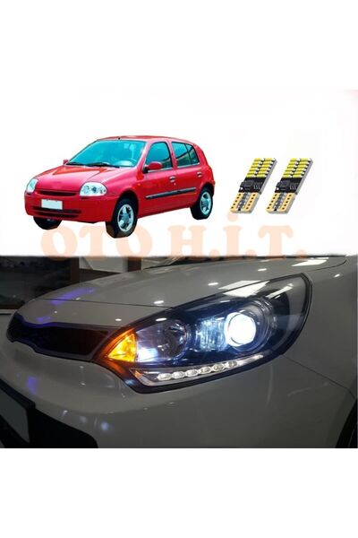 OTO H.İ.T. Renault Clio 2 Mercekli Uyumlu Park Ampulü Beyaz Led Aydınlatma Am...