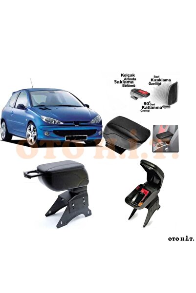 OTO H.İ.T. Peugeot 206 Uyumlu Kol Dayama Ve Kolçak Sürgülü Bardaklıklı Ayarla...