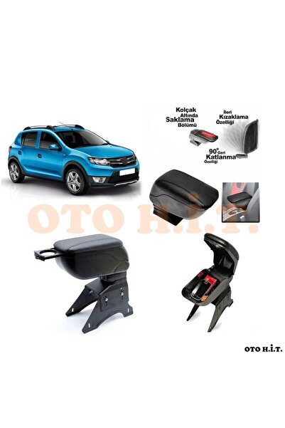 OTO H.İ.T. Dacia Sandero 13-17 Uyumlu Kol Dayama Ve Kolçak Sürgülü Bardaklıkl...