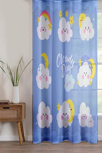 Else Dekor Cute Cloud Curtain with Single Wings - Children's Baby Room Decorative