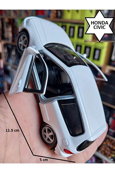 OYUNCAKSAHİLİ Honda Cıvıc Efsane Kasa Diecast Metal Orijinal Koleksiyon Pullback Araba Kapı Açılır Beyaz