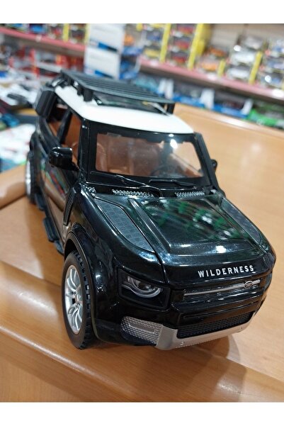 OYUNCAKSAHİLİ Off Road Diecast Defender Metal Jip 1,24 Koleksiyon Model Büyük Boy Araba 6 Kapı Işık Ses Far Stop