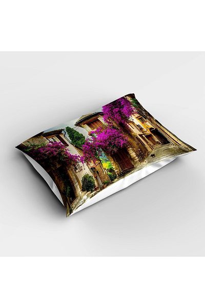 Else Dekor Purple Tree Patterned Digital Printed Single Child Bedspread and Pillowcase