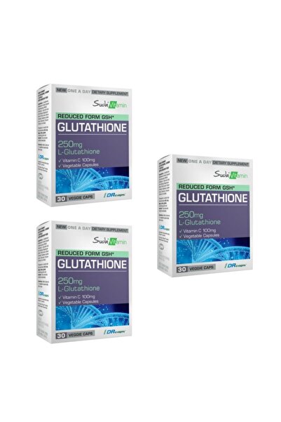 Suda Vitamin فيتامين الجلوتاثيون في الماء 250 ملغ 30 كبسولة 3 قطع