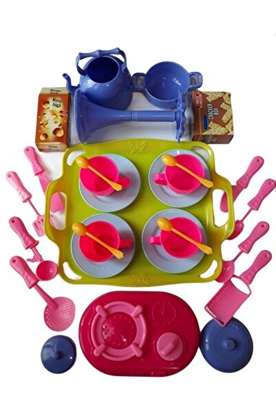 OYUNCAKSAHİLİ طقم شاي للمطبخ مكون من 30 قطعة - صينية ألعاب بيت الدمى ومغرفة أ...