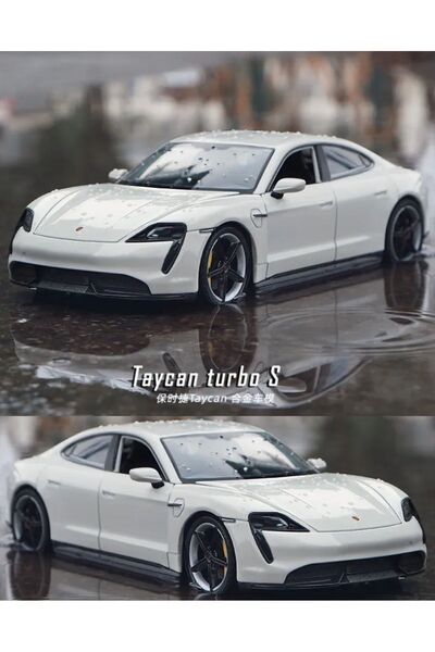 OYUNCAKSAHİLİ Porsche Taycan Turbo S Diecast 1.24 Ölçek Koleksiyon Taykan Metal Araba Kapılar Açılır
