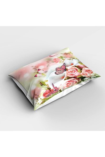 Else Dekor Peöbe Single and Kids Bedspread - Floral Roses Patterned and Digital Printed