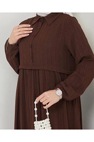 YILMAZBARMAZ Γυναικείο φόρεμα γιακά πουκάμισου από ύφασμα βισκόζης