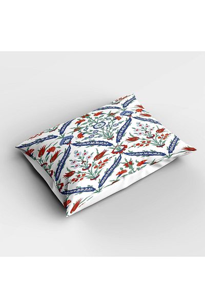 Else Dekor Tulip Patterned Ottoman Digital Printed Single Children's Bedspread and Pillowcase